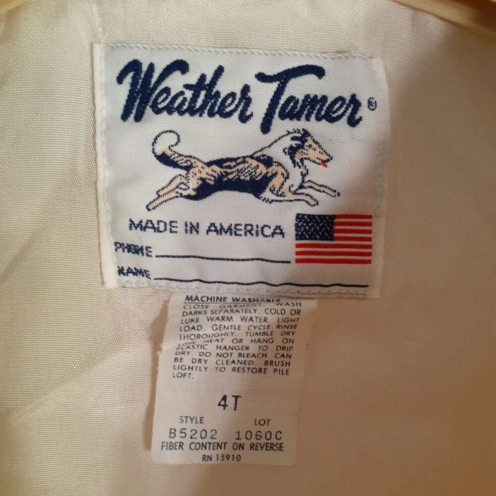 Weather Tamer jacket 4T white fur coat vintage girls toddler 4 winter fall